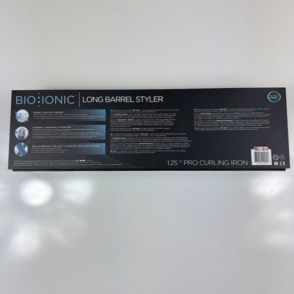 BIO IONIC Long Barrel Curling Iron Styler 1.25-Inch Black Nanoionic Beachy Waves - Picture 8 of 8